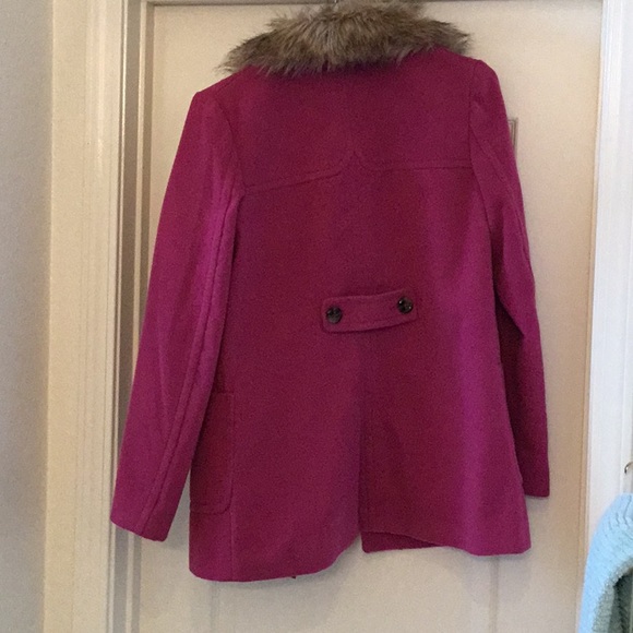 H&M fuchsia pink pea coat jacket - Picture 2 of 11